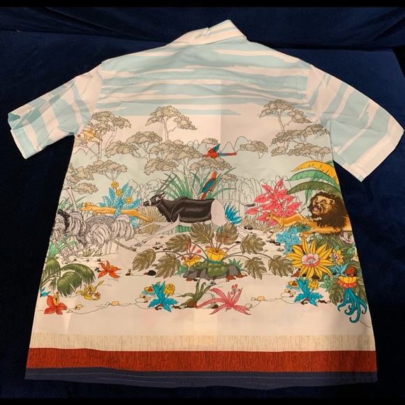 Gucci boys savanna printed short sleeve button down shirt - Picture 4 of 5
